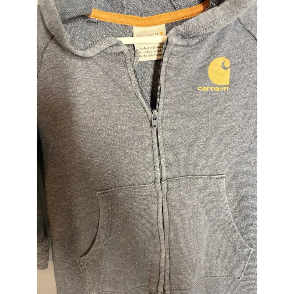 Carhartt Baby Boys' Long-Sleeve Zip-Front Hooded One Piece Coverall Size 24m